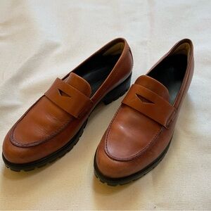 Ecco Modtray Cognac Brown Leather Loafers 40
